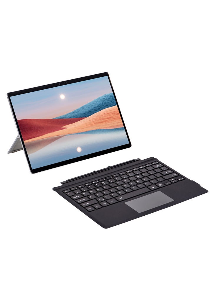 SF-1089D For Microsoft Surface Pro 7+/7/6/5/4/3 Magnetic Keyboard with Backlit Touchpad Microfiber PU Leather - Grey - Image 1