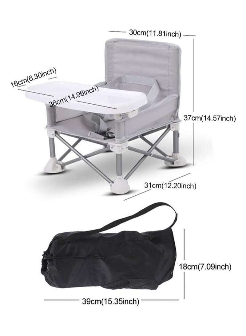Children Dining Chair ting highchair Booster Seat Adjustable Strap Detachable Travel Beach With Tray Aluminum Portable Foldable Baby Camping Lawn - Image 2