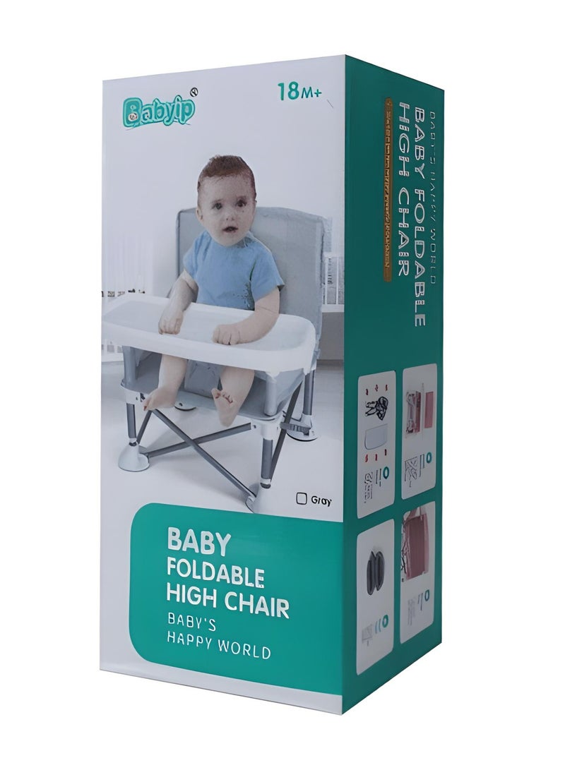 Children Dining Chair ting highchair Booster Seat Adjustable Strap Detachable Travel Beach With Tray Aluminum Portable Foldable Baby Camping Lawn - Image 3