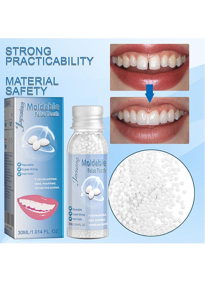 Jaysuing Moldable False Teeth,White Particles Reusable Non-toxic Temporarily Fill 30ml  - Image 2