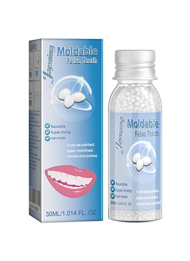 Jaysuing Moldable False Teeth,White Particles Reusable Non-toxic Temporarily Fill 30ml  - Image 1