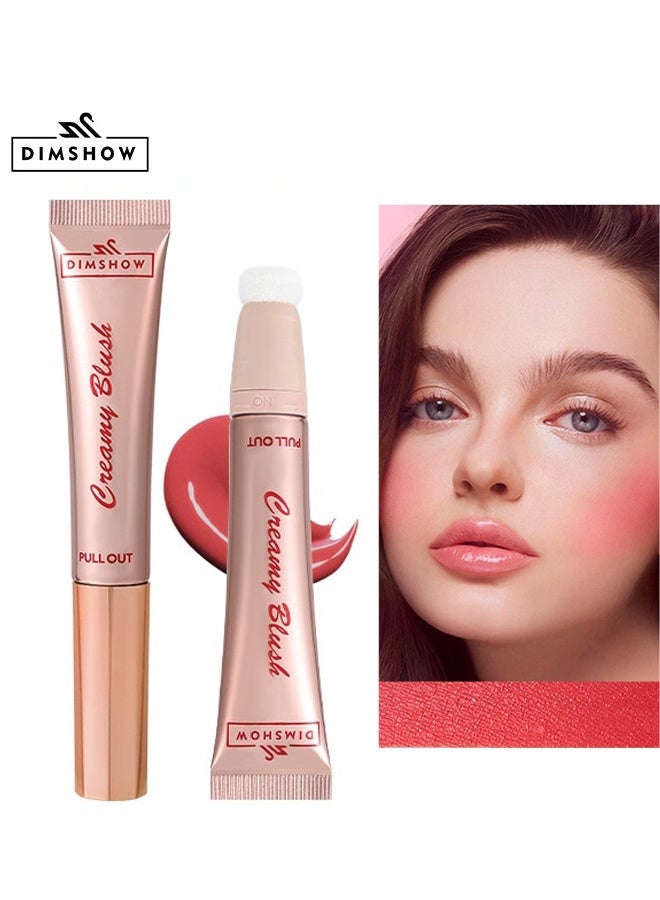 DIMSHOW Creamy Blush Beauty Wand, Contour Stick With Soft Cushion Applicator - Natural Smooth Creamy Highlight Matte for Cheeks #03 - Image 1