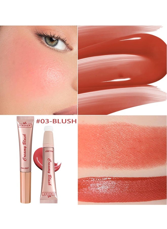 DIMSHOW Creamy Blush Beauty Wand, Contour Stick With Soft Cushion Applicator - Natural Smooth Creamy Highlight Matte for Cheeks #03 - Image 2