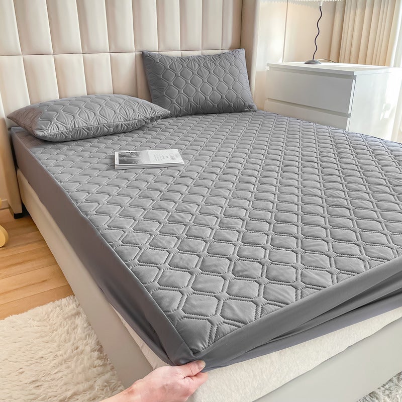 Fittedsheets Waterproof Quilted Bed Hat Bedspread El Protective Cover Sanding Dust Cover Urine Proof - Image 1
