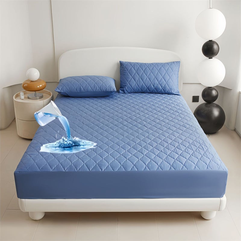 Fittedsheets Waterproof Quilted Bed Hat Bedspread El Protective Cover Sanding Dust Cover Urine Proof - Image 3