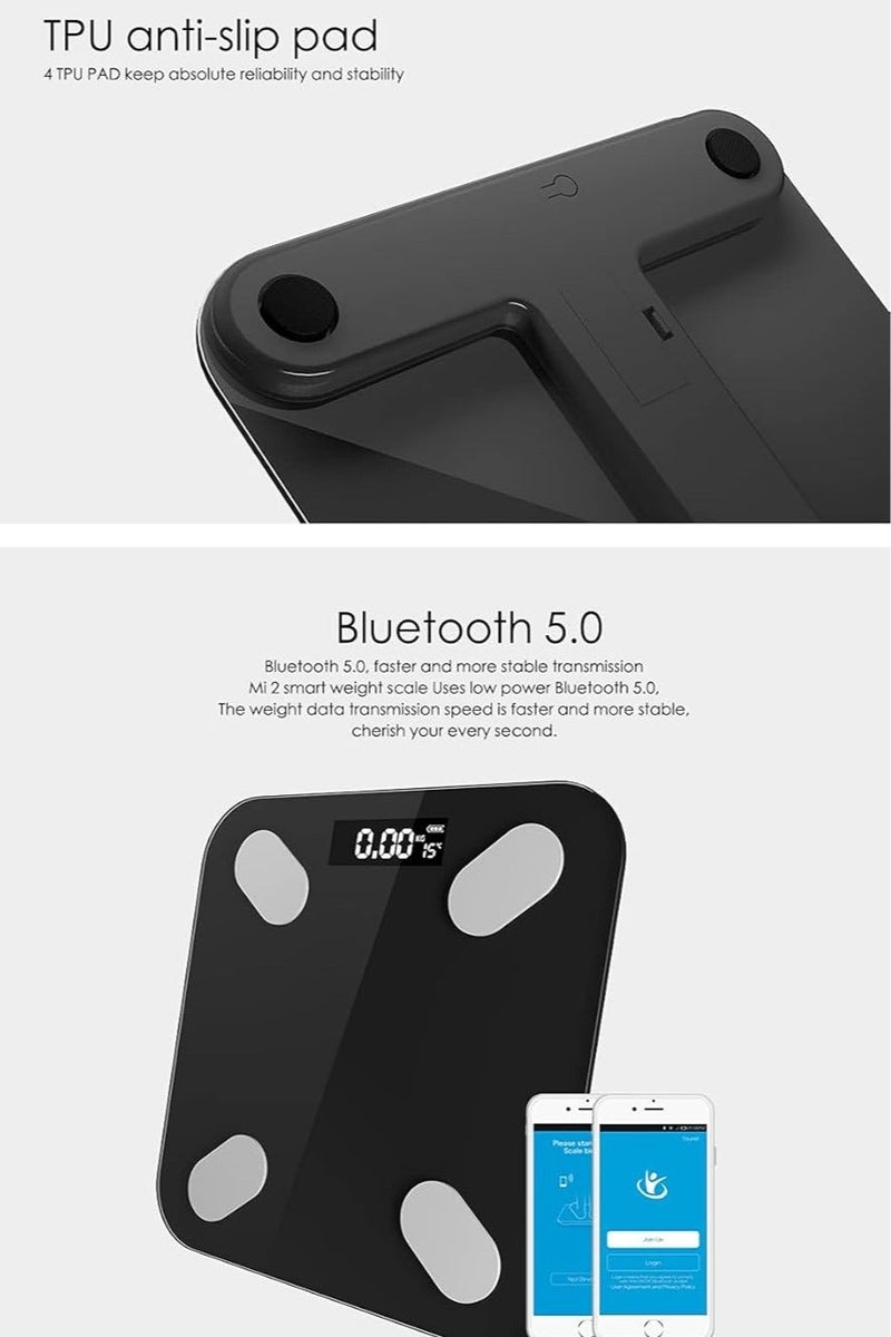 ميزان رقمي ذكي عالي الدقة مع تطبيق – قياس دقيق للوزن، تصميم أنيق، شاشة عرض  كبيرة الحجم وواضحة - Image 3