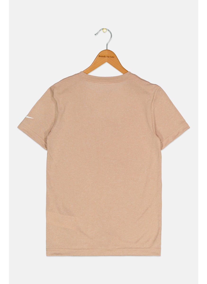 Nike 3Brand by Russell Wilson - Kids Boy Short Sleeve Graphic Print Outdoor T-shirt, Tan - Image 1