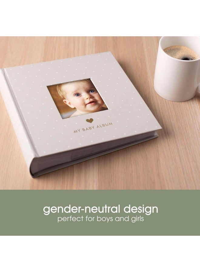 Pearhead Baby Photo Album, Keepsake Book for New and Expecting Parents, Gender-Neutral Baby Accessory, Ideal Gift for Baby Shower, Holds 200 Pictures, Gray and White Polka Dot - Image 3