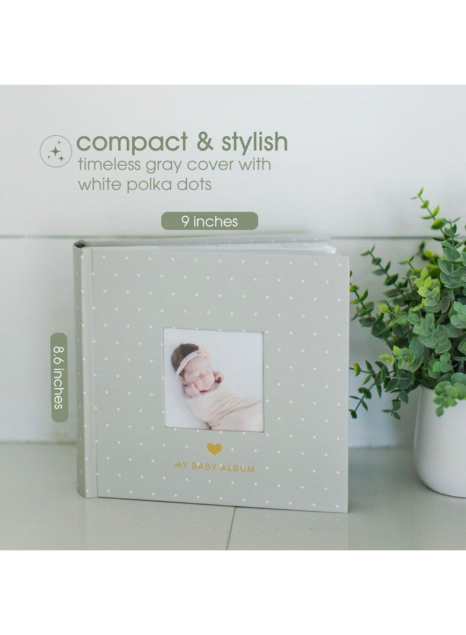Pearhead Baby Photo Album, Keepsake Book for New and Expecting Parents, Gender-Neutral Baby Accessory, Ideal Gift for Baby Shower, Holds 200 Pictures, Gray and White Polka Dot - Image 4