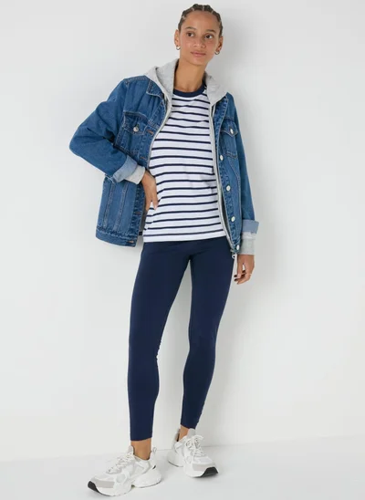 Matalan navy blue Navy Full Length Cotton Leggings for Women