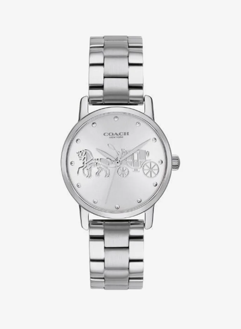 Women's Quartz Watch, Silver-White Dial, Stainless Steel Strap