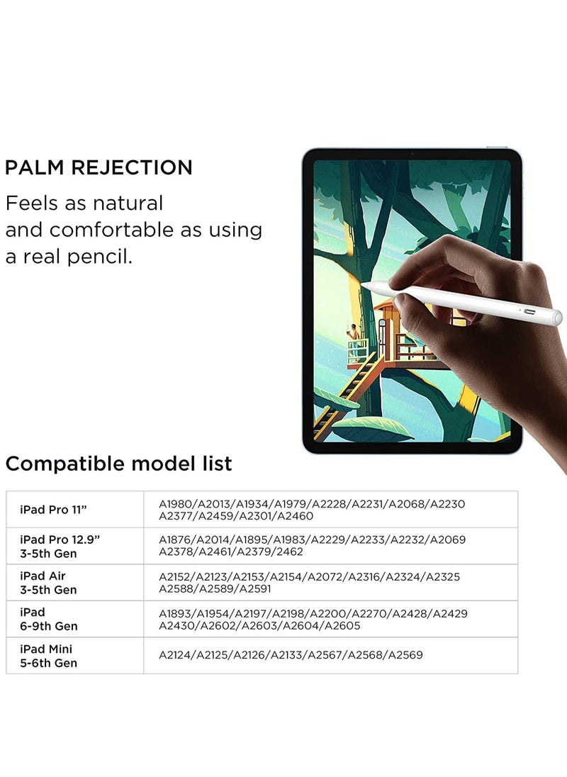 Beauenty - iPad Pen, Palm Rejection u0026Tilt G-senors Bluetooth Active Stylus Pencil for Apple iPad 2018-2023, Tablet Pen for iPad 6/7/8/9/10th Generation, iPad Pro 11/12.9 inch, Air 3/4/5, Mini 5/6 - Image 1