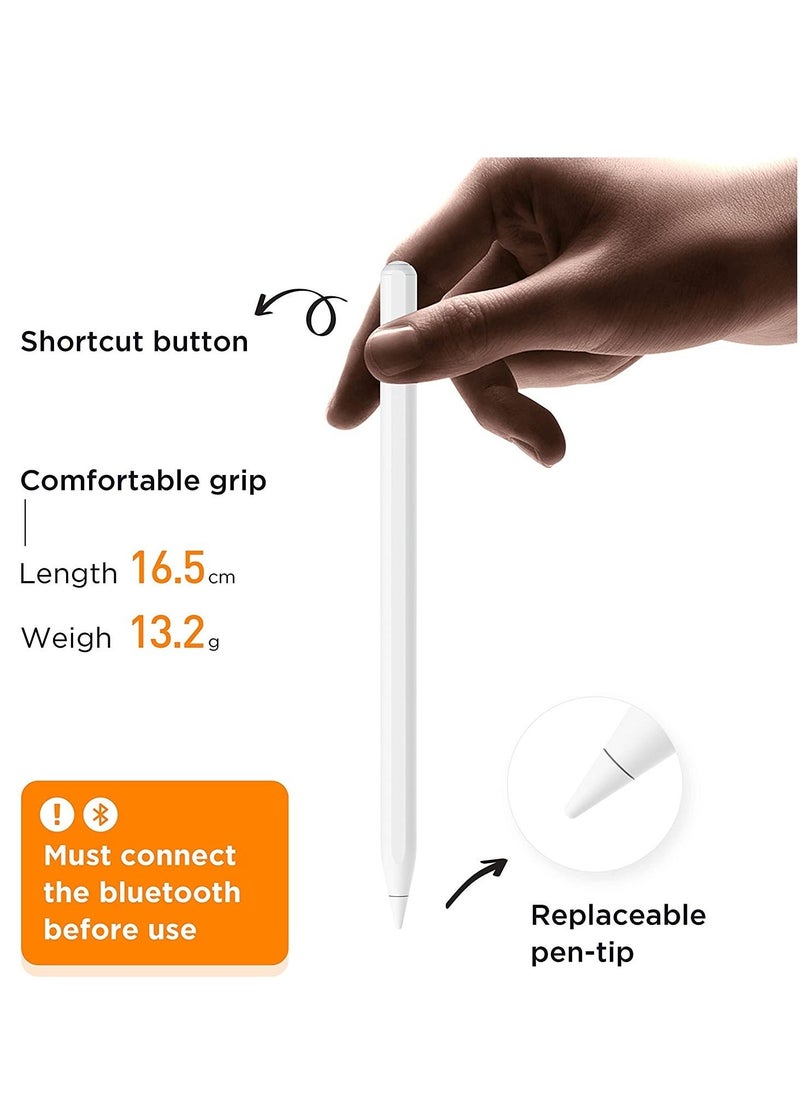 Beauenty - iPad Pen, Palm Rejection u0026Tilt G-senors Bluetooth Active Stylus Pencil for Apple iPad 2018-2023, Tablet Pen for iPad 6/7/8/9/10th Generation, iPad Pro 11/12.9 inch, Air 3/4/5, Mini 5/6 - Image 1