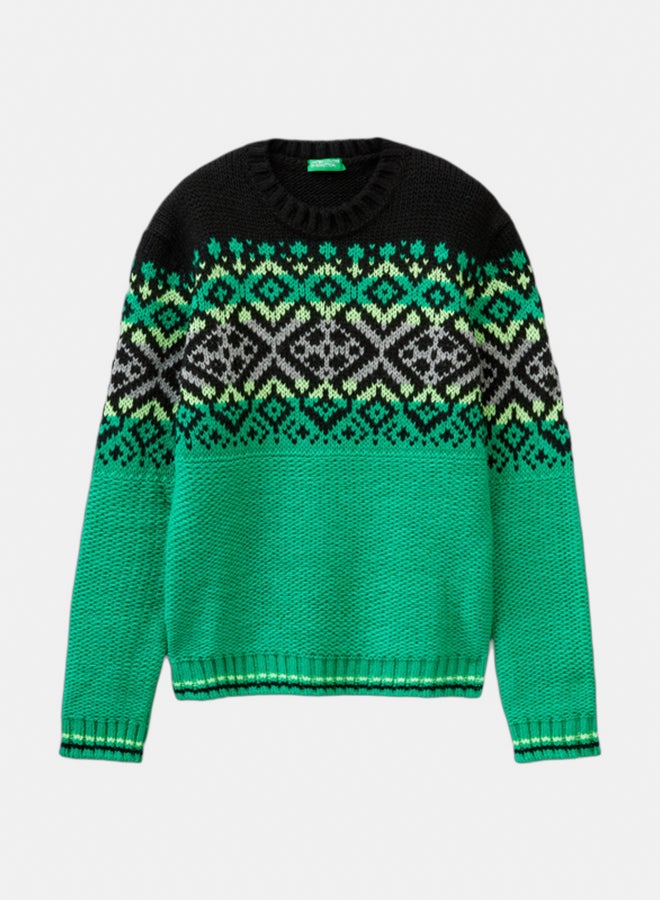 سويتر أولاد من قماش مجود بتفاصيل فسفورية