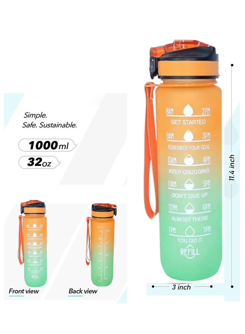 FFA SPORTS Fitness for All Sports Water Bottle with Time Marker  Leak proof 1L Water Bottle for Men Women and Office School Gym - Image 4