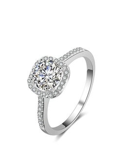 Generic 2 carat zircon women's classic round square bag ring  - Image 1