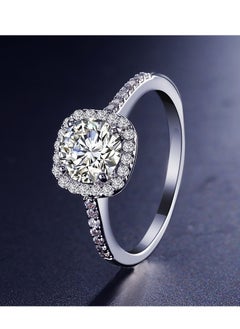 Generic 2 carat zircon women's classic round square bag ring  - Image 3
