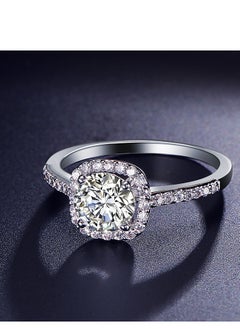 Generic 2 carat zircon women's classic round square bag ring  - Image 4