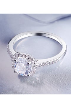 Generic 2 carat zircon women's classic round square bag ring  - Image 2