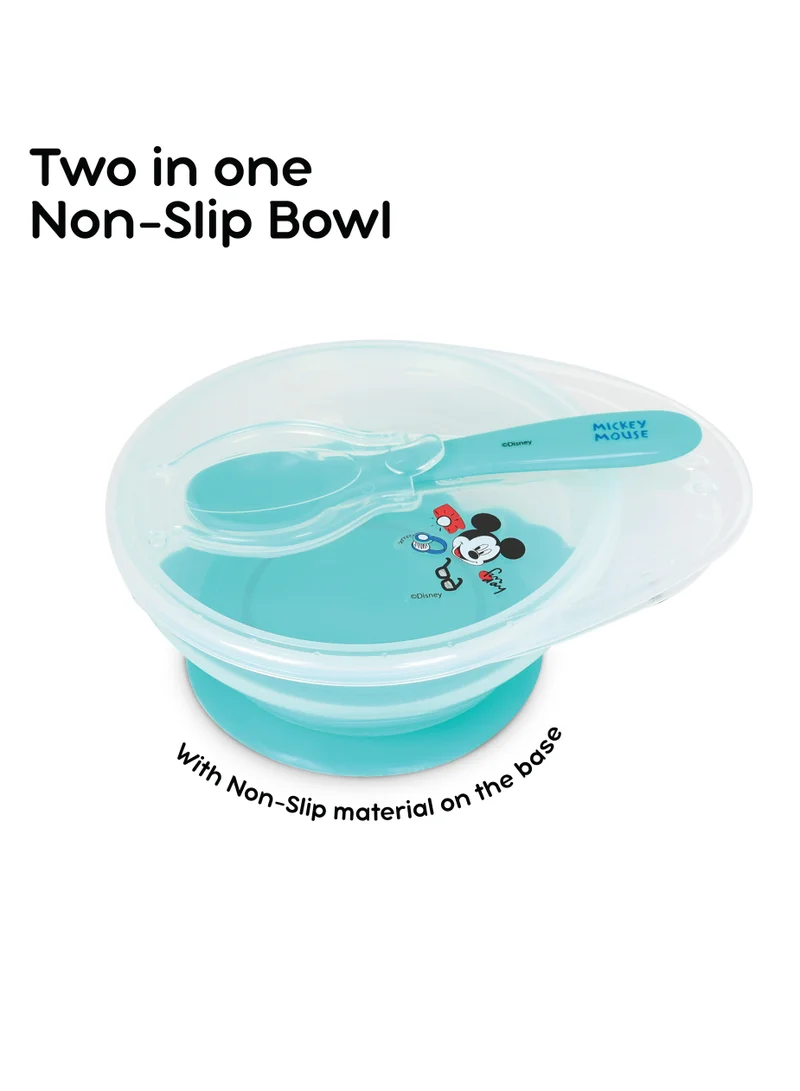 Disney Minnie Mouse Silicone Suction Bowls For Babies Leakproof Lids Extra Strong Suction Easy Release Tab Dishwasher, Multicolor