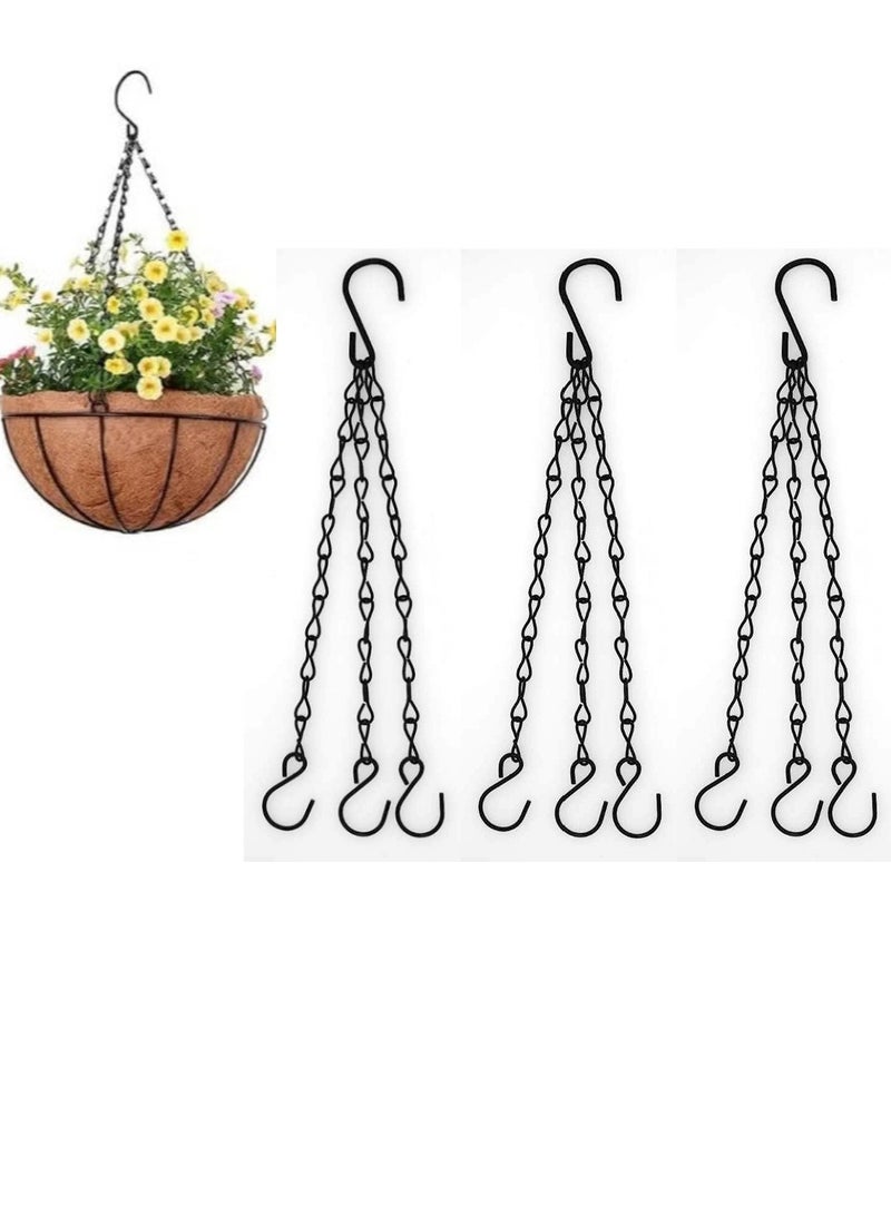 ممون 3 قطع سلاسل لتعليق النباتات، 15.7 بوصة 3 أسلاك سلاسل تعليق، سلسلة سلال تعليق لمغذي الطيور، والمزارعون، والفوانيس، وجرس الرياح والحلي