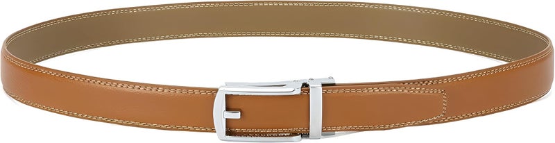 Contacts Genuine Leather Belt for Men with Easier Adjustable Autolock Buckle Fit Everywhere |Formal & Casual | Elegant Gift Box (15-Light Brown Nickle-Waist Size Fit from 28" to 42") - Image 4