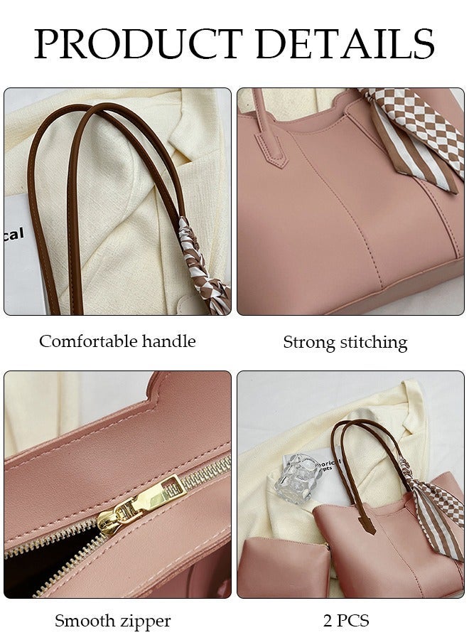 DUNISO Womens Shoulder Tote Bag Faux Leather Handbag for Women Large Capacity Messenger Fashionable Travel Shoulder Bag for Ladies Girls College Students - Image 3