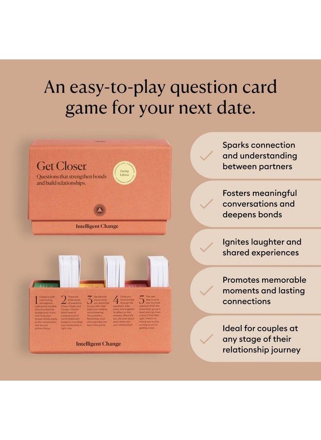 أنتلجينت_تشينج لعبة بطاقات Get Closer Dating Edition - ألعاب الأسئلة والأجوبة - لعبة بطاقات ممتعة للأزواج المتواعدين، نشاط ليلة المواعدة (إصدار المواعدة)  - Image 2