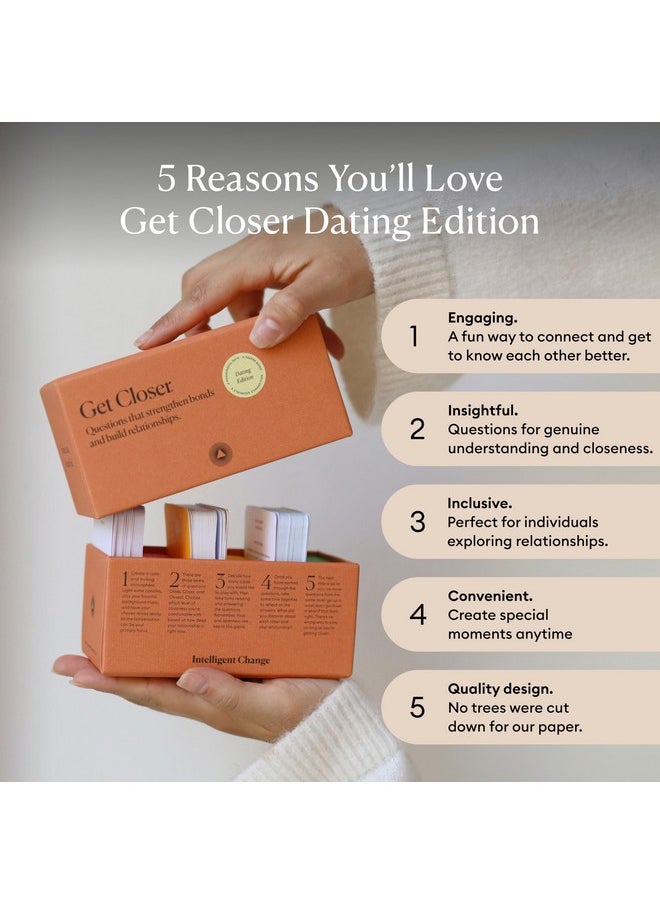أنتلجينت_تشينج لعبة بطاقات Get Closer Dating Edition - ألعاب الأسئلة والأجوبة - لعبة بطاقات ممتعة للأزواج المتواعدين، نشاط ليلة المواعدة (إصدار المواعدة)  - Image 4