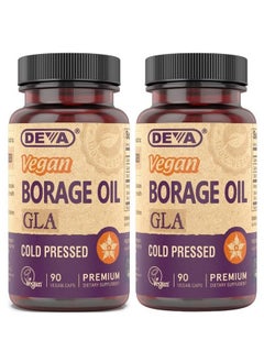 Deva DEVA Vegan Vitamins, Borage Oil 500mg, Rich Source of Omega-6 Fatty Acid GLA (Gamma linolenic Acid), Cold-Pressed & Unrefined, 90 Tablets (Pack of 2)  - Image 1