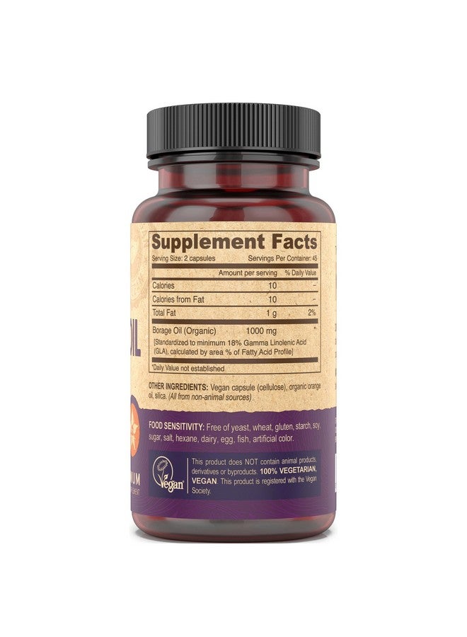 DEVA Vegan Vitamins, Borage Oil 500mg, Rich Source of Omega-6 Fatty Acid GLA (Gamma linolenic Acid), Cold-Pressed & Unrefined, 90 Tablets (Pack of 2) - Image 3
