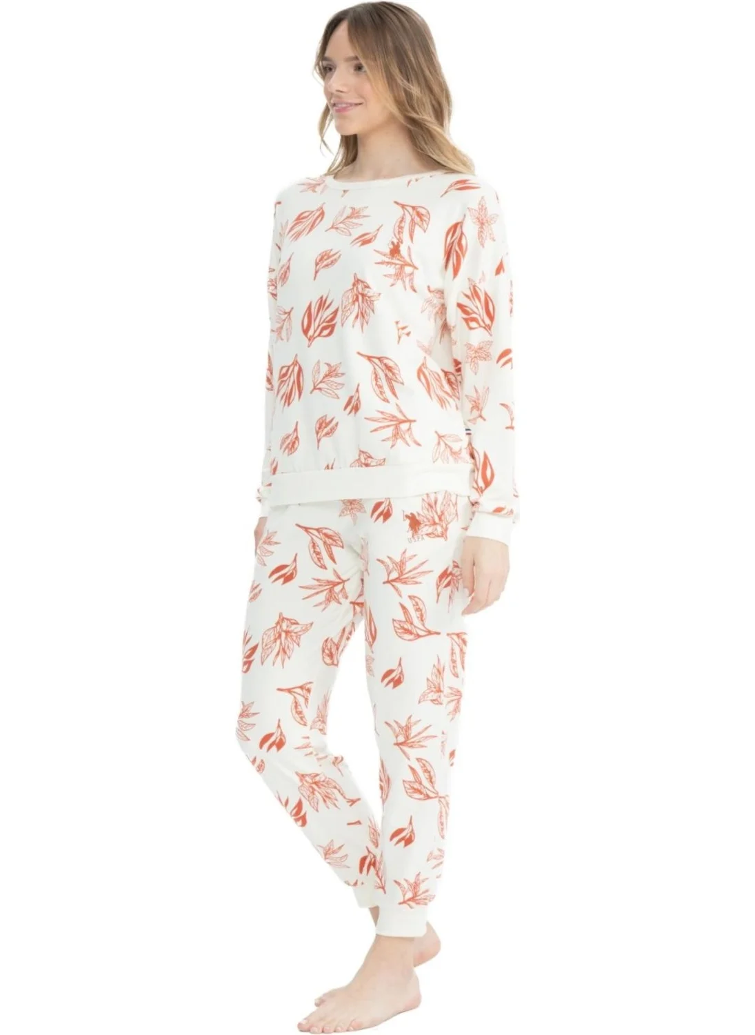 U.S. Polo Assn. 17105 Women's Brick Long Sleeve Pajama Set