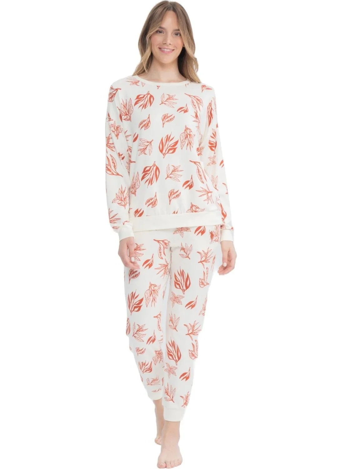 U.S. Polo Assn. 17105 Women's Brick Long Sleeve Pajama Set