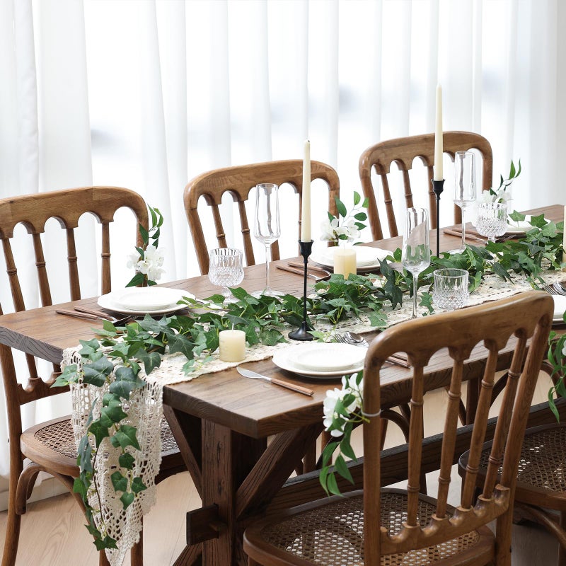 Mizii 2 Strands Artificial Vines Ivy Garland 79" Fake Vine with Silk Green Leaves Faux Hanging Plants Greenery Decoration for Outdoors Party Wedding Indoor Mantle Bedroom Home Decor (Ivy) - Image 3