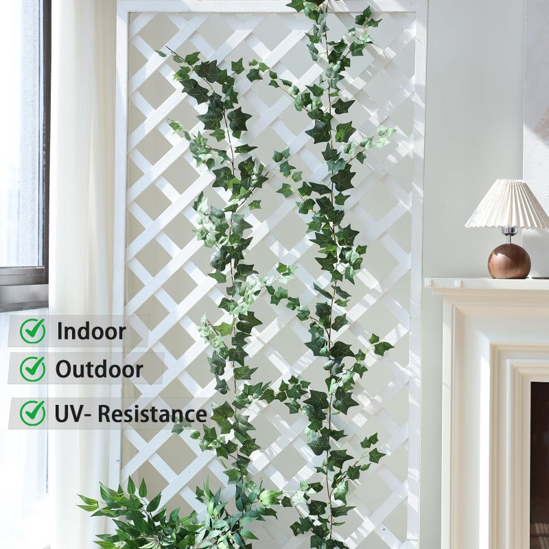 Mizii 2 Strands Artificial Vines Ivy Garland 79" Fake Vine with Silk Green Leaves Faux Hanging Plants Greenery Decoration for Outdoors Party Wedding Indoor Mantle Bedroom Home Decor (Ivy) - Image 5