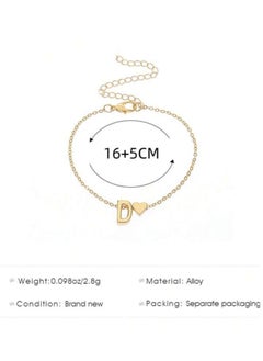 YUCCA Heart Bracelet Decorated with the First Letter of the Alphabet in Gold Color, Trendy for Women and Girls, Suitable for Daily Wear and Gifting to Friends.  - Image 3