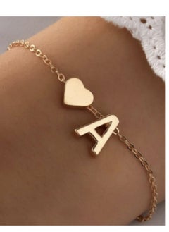 YUCCA Heart Bracelet Decorated with the First Letter of the Alphabet in Gold Color, Trendy for Women and Girls, Suitable for Daily Wear and Gifting to Friends.  - Image 4