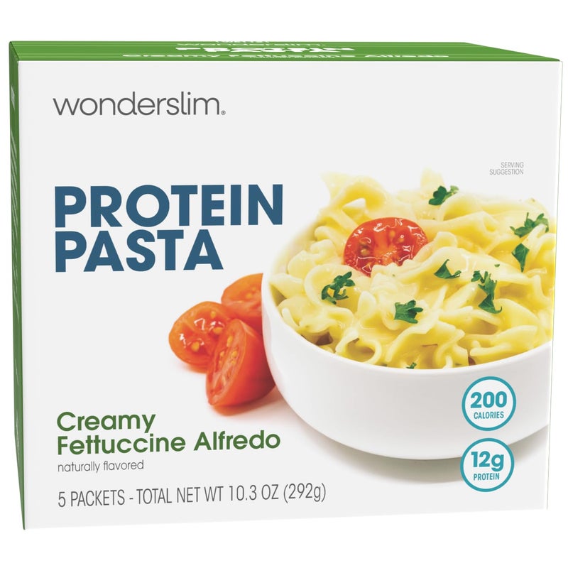 WonderSlim Protein Pasta Creamy Fettuccini Alfredo 12g Protein 200 Calories 5ct - Image 3