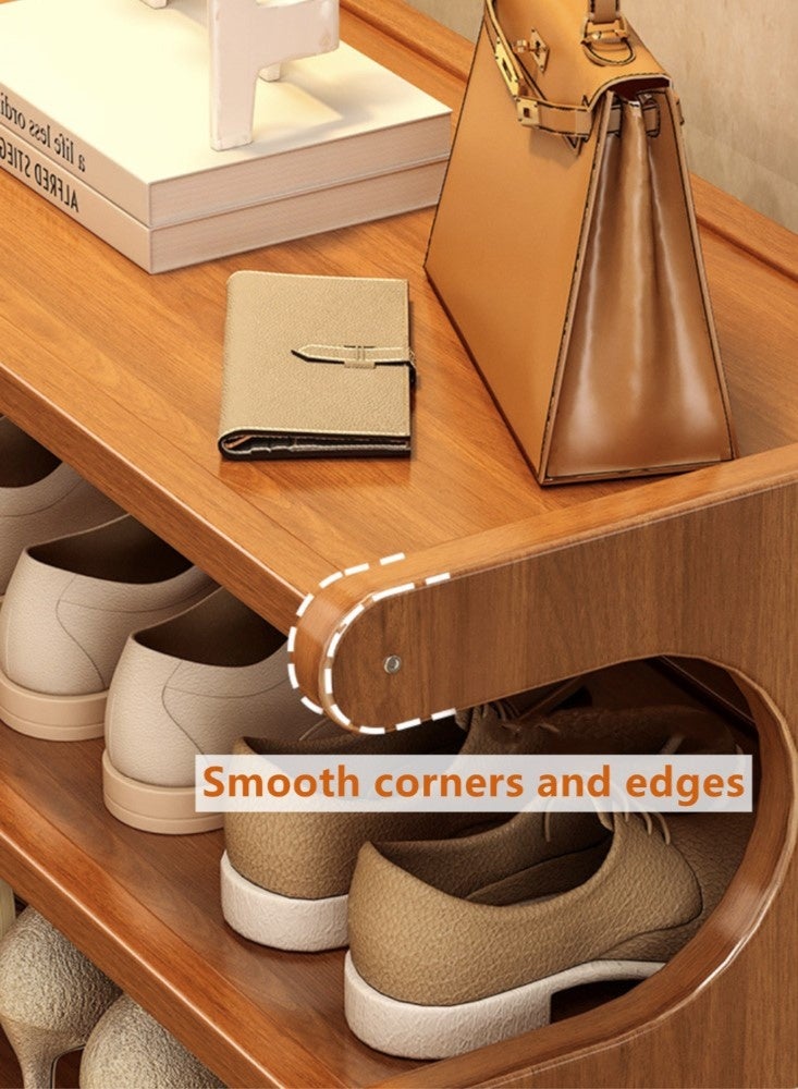 Kutis 5-Tier Shoe Rack Organizer Hallway Shoe Cabinet Free Standing Shoe Storage MDF Bamboo Brown 100x23x83 cm  - Image 3