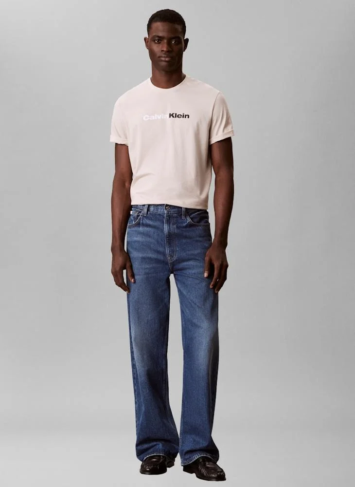 Calvin Klein Jeans  Linear Logo Crew Neck T-Shirt for Men | Best Price UAE