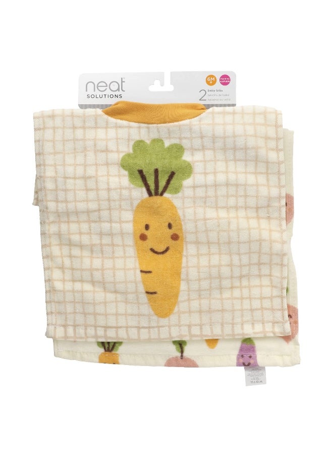 Neat Solutions Neat Solutions, Baby Bibs, 6M+, Veggies, 2 Count  - Image 1