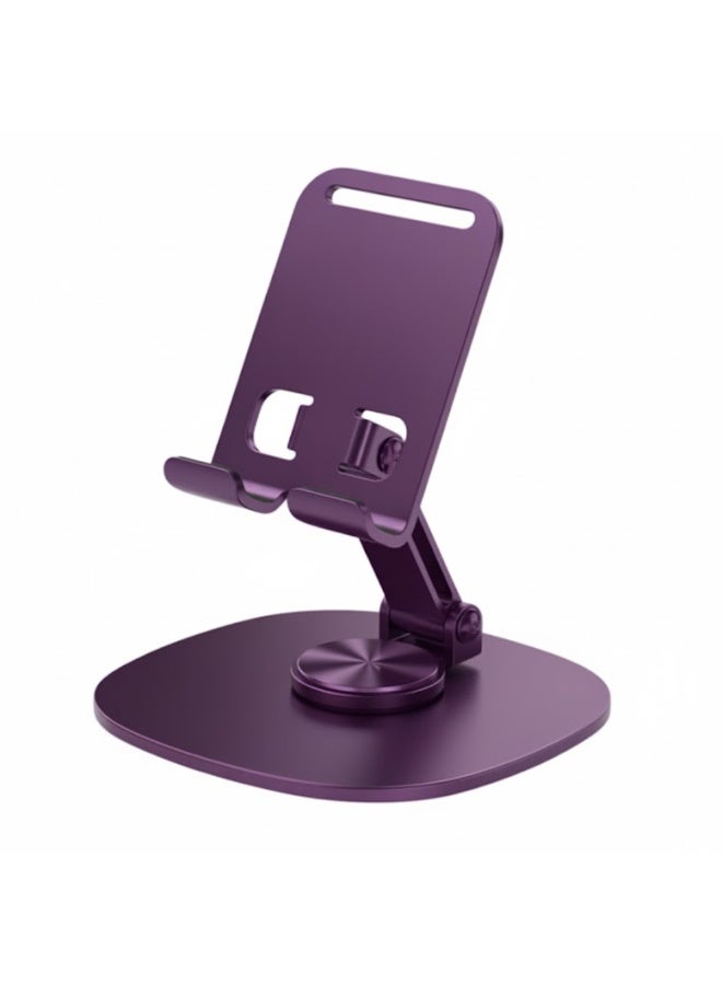 طلال حامل هاتف معدني يدور 360 درجة - حامل سطح مكتب صغير الحجم وقابل للحمل وقابل للطي لجميع الهواتف الذكية والأجهزة اللوحية، مثالي لملحقات المكتب - Image 1