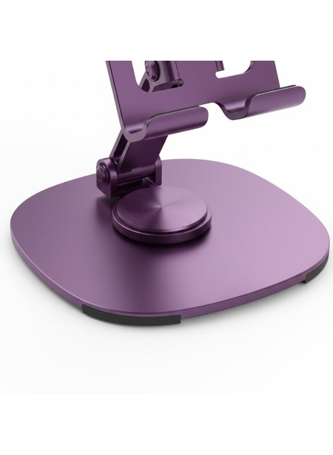 طلال حامل هاتف معدني يدور 360 درجة - حامل سطح مكتب صغير الحجم وقابل للحمل وقابل للطي لجميع الهواتف الذكية والأجهزة اللوحية، مثالي لملحقات المكتب - Image 2