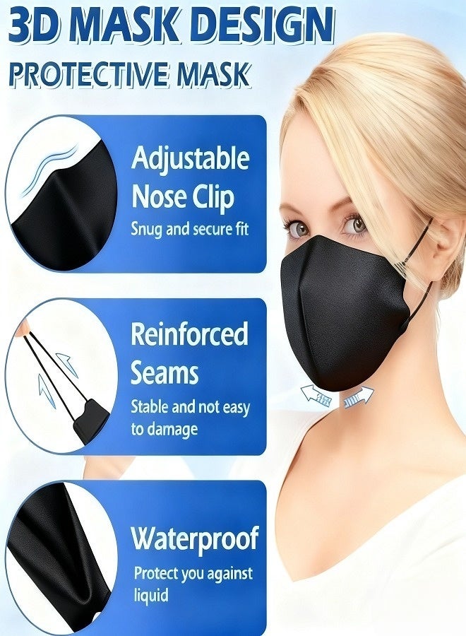 Generic 5 PCS Protective Covers with Two Adjustable Elastic Loops, featuring Sun Protection, Reusable, made of M Cotton Fabric with Curved Nose Design, Black Dust-proof Protective Cloth Masks for Men and Women - Image 3