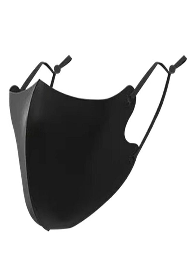 Generic 5 PCS Protective Covers with Two Adjustable Elastic Loops, featuring Sun Protection, Reusable, made of M Cotton Fabric with Curved Nose Design, Black Dust-proof Protective Cloth Masks for Men and Women - Image 2