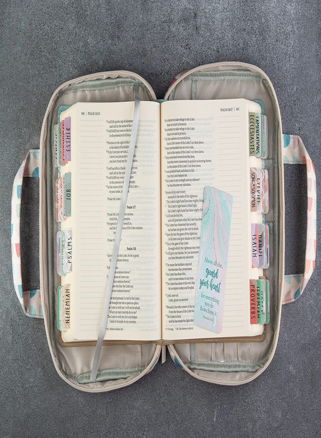 DiverseBee Bible Cover with Handles, Zippered Bible Carrying Case for Women and Girls, Bible Tote Bag for Kids, Book Cover Accessories, Christian Gifts 7.5 x 10 x 2.5in (Blossom) - Image 3