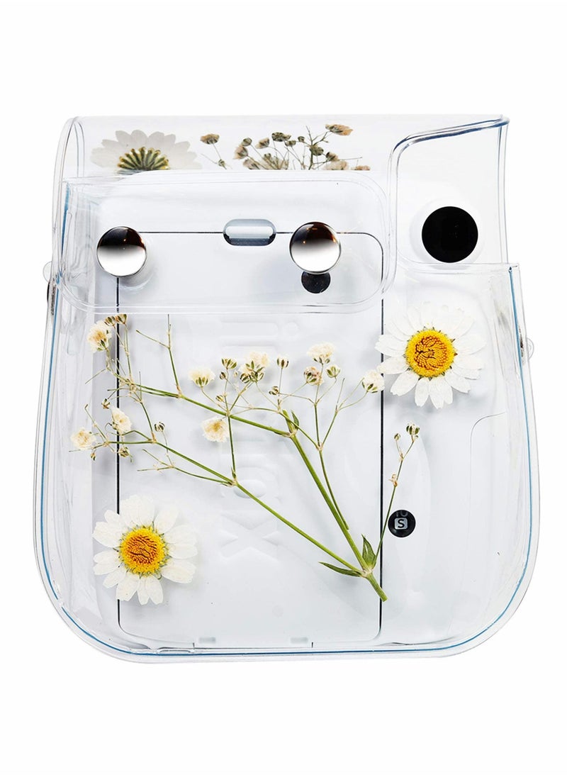Y&D Transparent PVC Camera Storage Bag for Instant Mini 11/9/ 8 Portable Daisy Gypsophila Decoration Polaroid Case  - Image 3