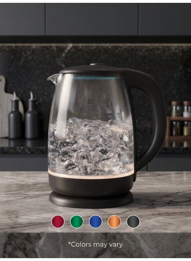Electric kettle - glass - 2 L - Color may vary - Image 1
