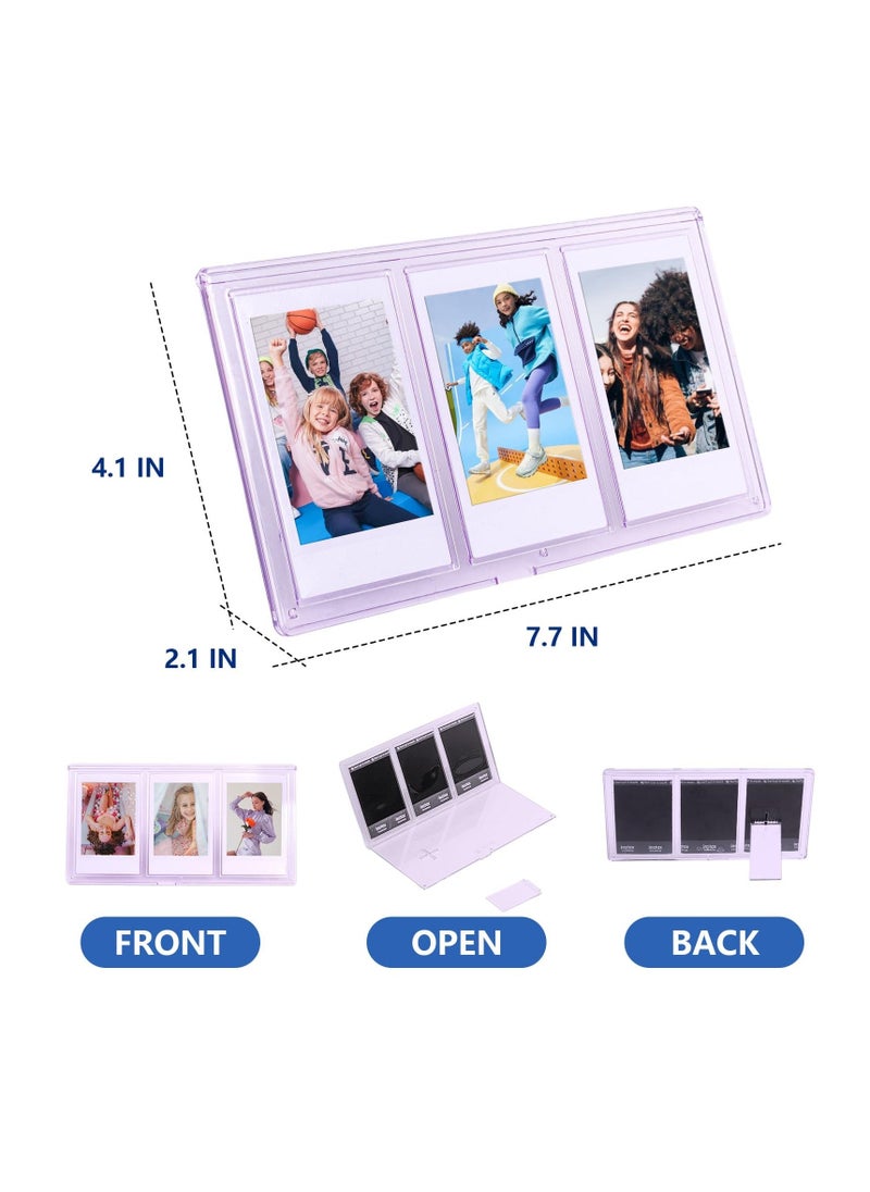 Generic - 2x3 Mini Collage Picture Frame for Polaroid, 3 in 1 Colorful Frame for Instax Mini 3 inch Photos, Clear Mini Picture Frames for Desktop Tabletop Display Decoration - Image 1