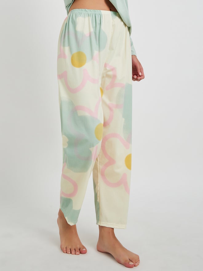 Take Two Take Two Printed Long Sleeve T-Shirt with Bra and Pyjama Set  - Image 5